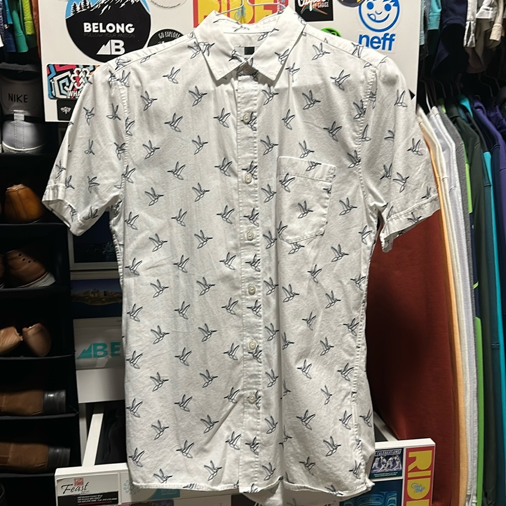 Topman Topshop Men’s Short Sleeve Button Down Dress Shirt | Small | White